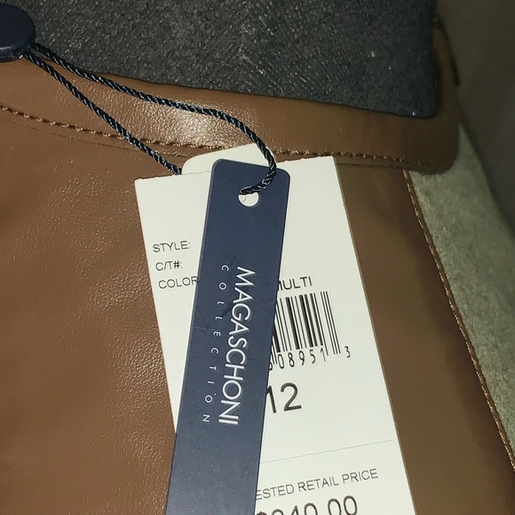 MAGASCHONI wool sheath dress with PU leather trim - Picture 6 of 10